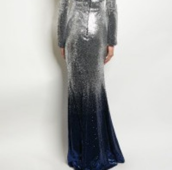 Silver Navy with Sequins Dress - Picture 4 of 4